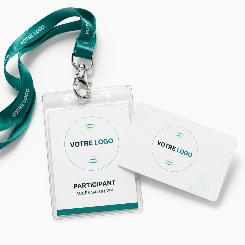 Badge participant NFC avec lanyard