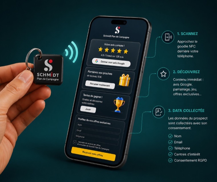 Goodies NFC : approchez, scannez, engagez - Schmidt Plan de Campagne